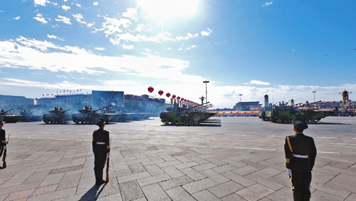 National Day military parade on the scene