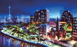 Shanghai Bund's-eye view