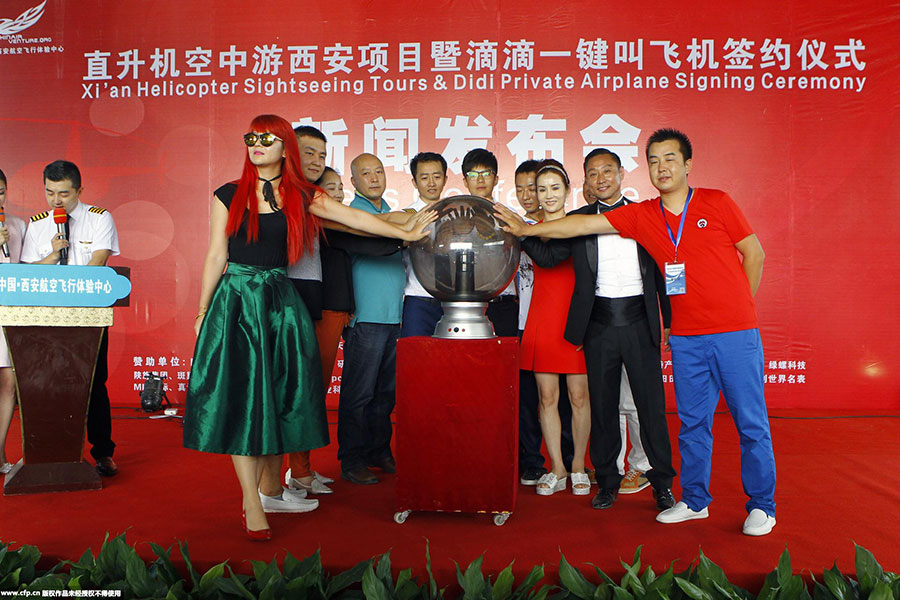 Didi Dache offers helicopter hailing service in Xi'an