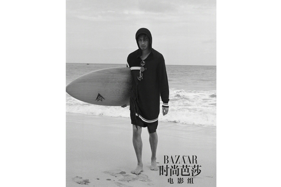 Actor Chen Bolin poses for fashion magazine