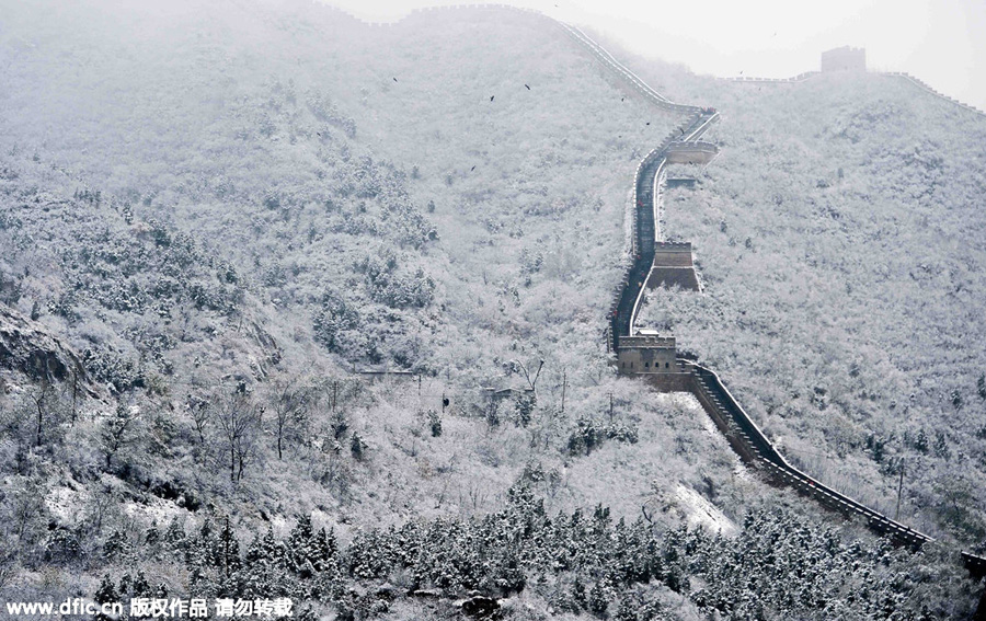 Snow-clad Juyongguan section of the Great Wall