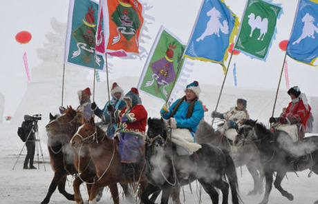 內蒙古冬季那達慕嚴寒上演