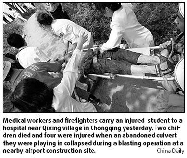 Culvert collapse kills 2 kids