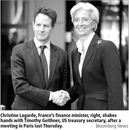 Geithner jetsets across globe to peddle US debt