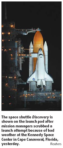 Discovery launch called off