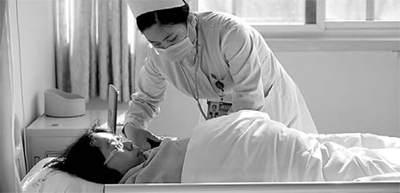 Difficult birth for sick woman