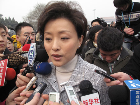 劉翔楊瀾與朱軍 政協(xié)上的明星臉