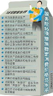 國務院出臺16項措施穩定消費價格總水平