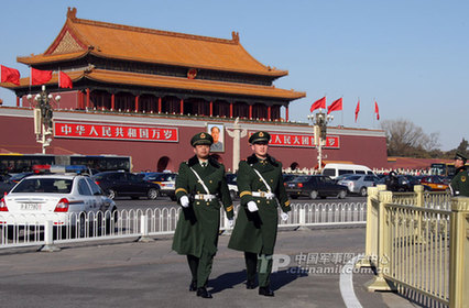 聚焦武警北京總隊兩會執勤哨兵