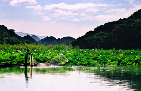云南文山丘北普者黑：水上田園映池塘