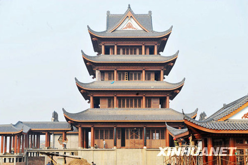 長沙橘子洲拱極樓外觀建設全面完工