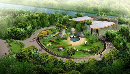 最豪華“熊貓館”在滬初步建成 館外竹林圍繞