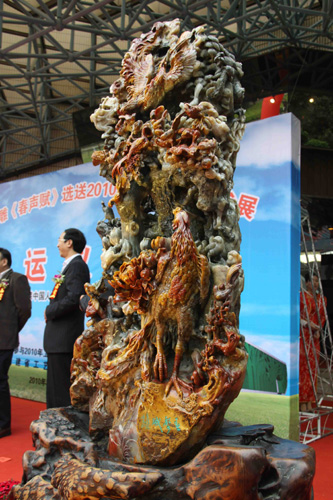 世界最大壽山石雕《春聲賦》赴滬亮相世博會（圖）