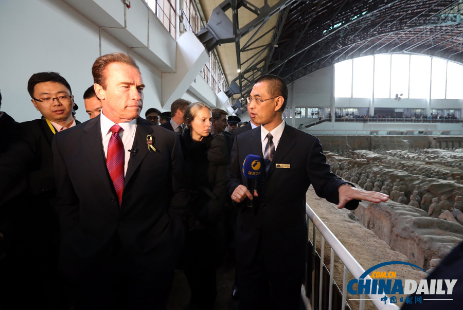 施瓦辛格參觀秦始皇兵馬俑