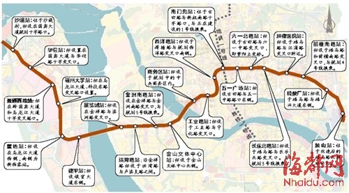 福州地鐵2號線21站點位置初步擬定 爭取年內動工
