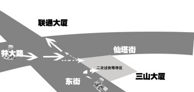 “二次過(guò)街等待區(qū)”首現(xiàn)福州 功能類(lèi)似安全島