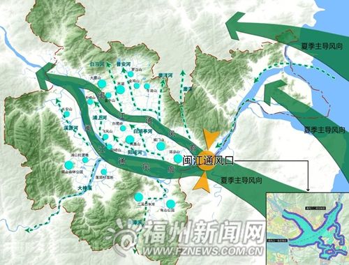 福州擬辟10條城市風(fēng)道 引海上季風(fēng)入城降溫吹霾