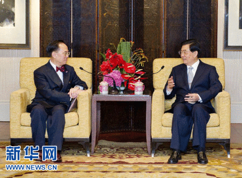 胡錦濤會見香港特別行政區行政長官曾蔭權