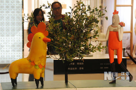 南京：商業區雕塑展 呼吁綠色環保