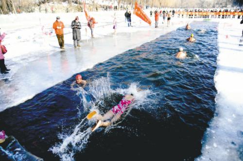 沈陽：大冷天樂呵呵（圖）