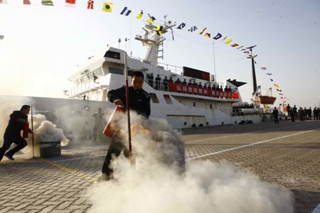 中國漁政執法技能比武總決賽暨漁政隊伍建設年活動總結大會在山東煙臺舉行