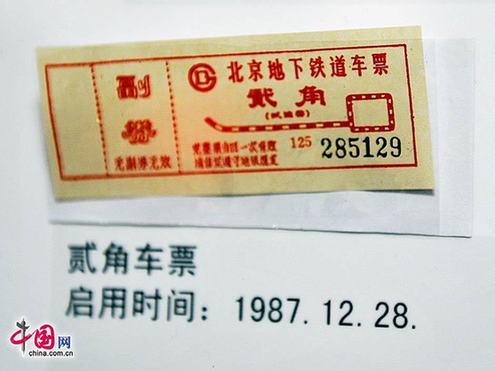 圖說北京地鐵票近半個世紀的演變