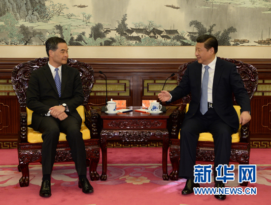 習近平會見梁振英、崔世安