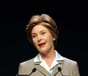 Laura Bush heckled in Jerusalem shrine visit