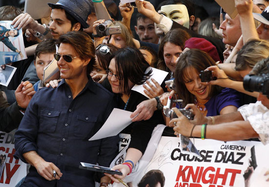 Tom Cruise and Cameron Diaz at premiere of film 