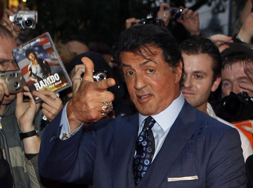 Sylvester Stallone poses for photocall promoting movie 