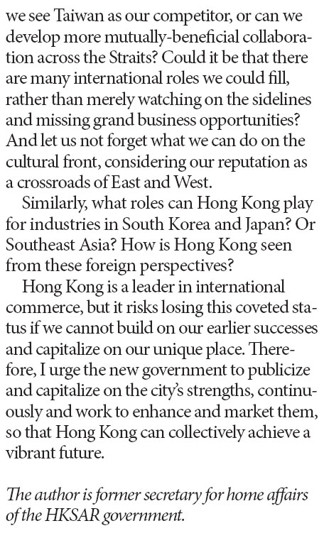Exploiting Hong Kong's unique status for a vibrant future