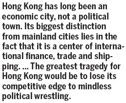 Central govt's concerns about HK