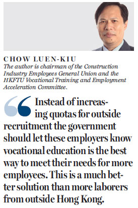 Vocational training best solution to labor shortage