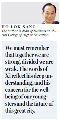Xi's message - spirit of 'one country, two systems'