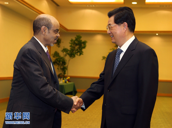 胡錦濤會見埃塞俄比亞總理梅萊斯