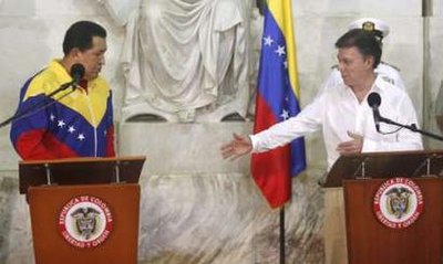 桑托斯與查韋斯會(huì)談 宣布哥、委兩國(guó)恢復(fù)外交關(guān)系