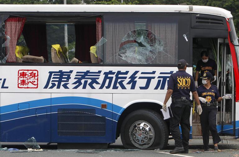 高清組圖：菲律賓警方開始勘察犯罪現場