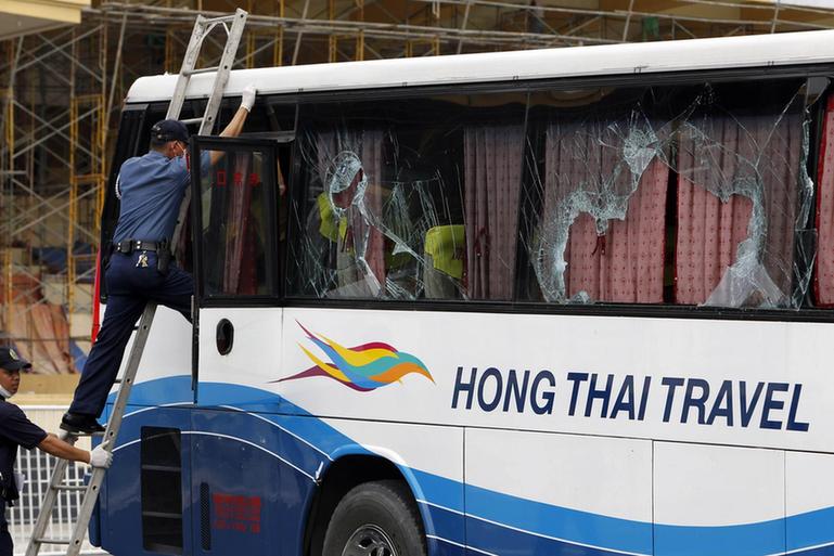 高清組圖：菲律賓警方開始勘察犯罪現場