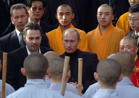 普京參觀中國少林寺