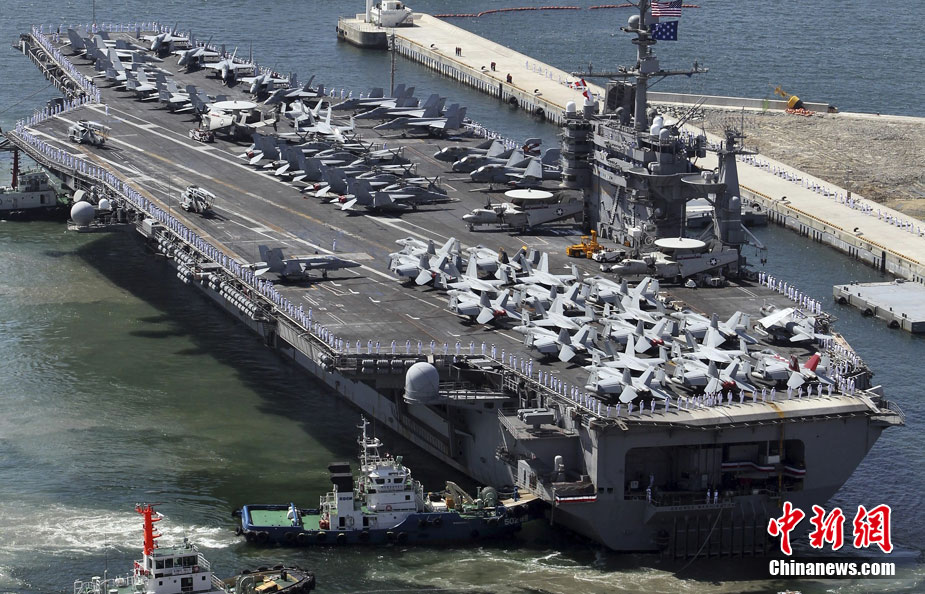 美“華盛頓”號航母抵韓 將參加聯合軍演