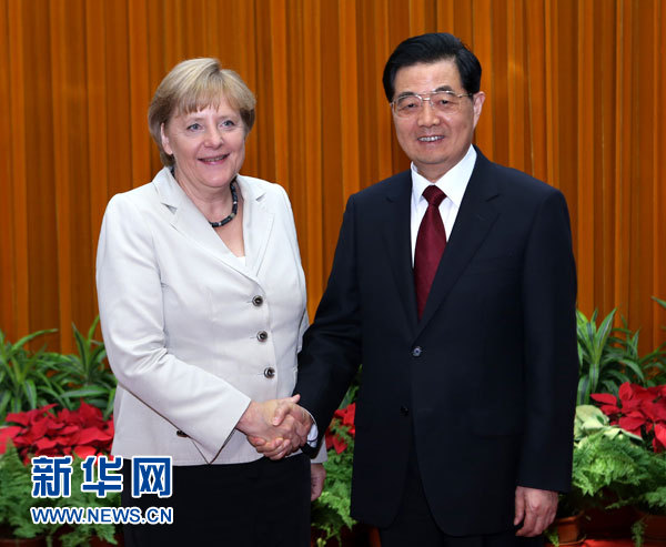 胡錦濤會見德國總理默克爾