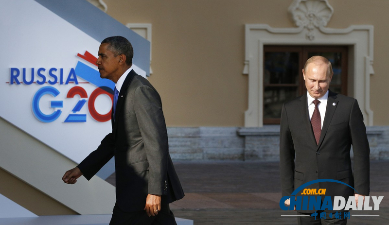 G20峰會(huì)：奧巴馬與普京握手后轉(zhuǎn)身離開