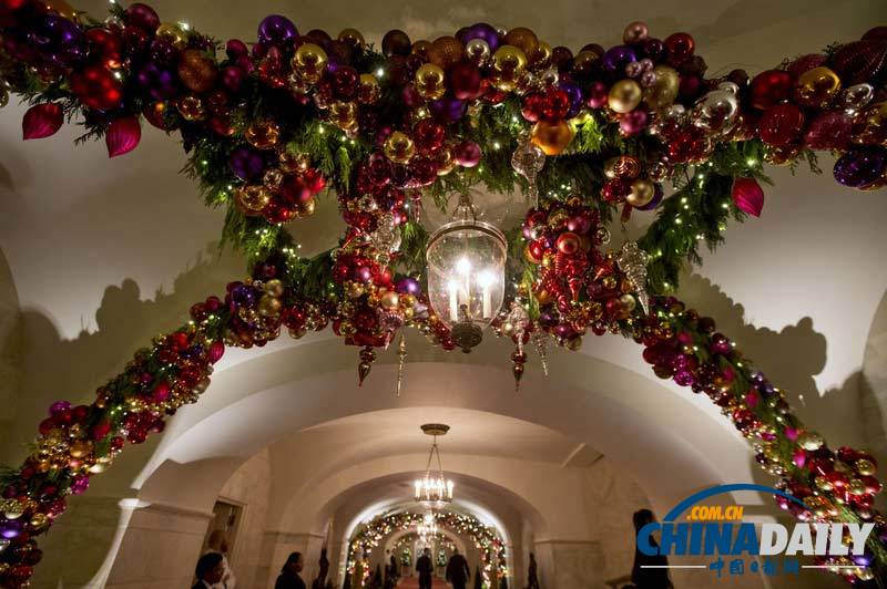 白宮圣誕節裝飾先睹為快 充滿濃郁節日氛圍