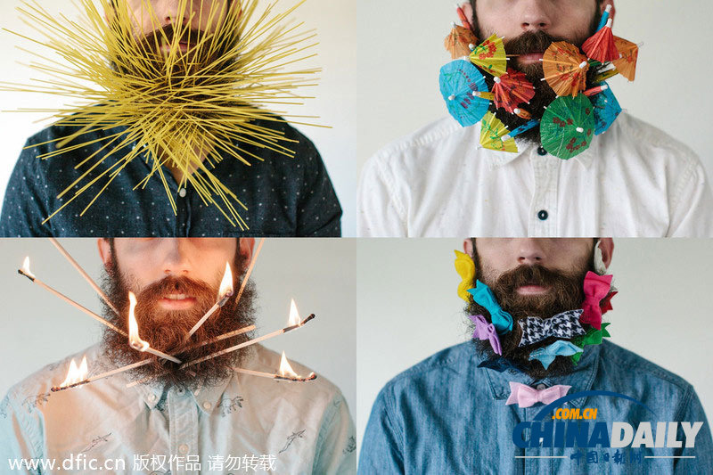 美畫家大胡子威力無窮 “吸附”意面糖果展百變?cè)煨? style=