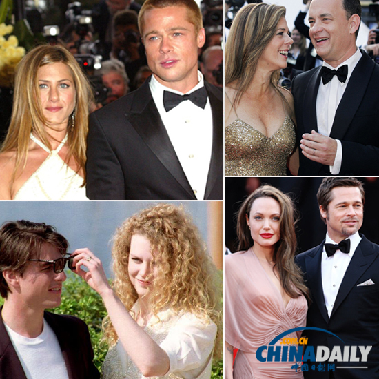 盤(pán)點(diǎn)歷屆戛納好萊塢情侶 皮特?fù)Q妻阿湯哥妮可離婚
