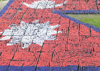Giant flag in Nepal a possible Guinness record