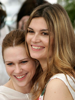 Cast members French actresses Anne Consigny (L) and Marina Hands pose during a photocall for U.S. director Julian Schnabel's film 