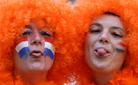 Dutch fans color World Cup orange