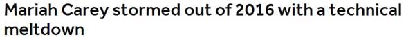 瑪利亞·凱莉跨年夜演砸了!看外媒如何報道“車禍現(xiàn)場”