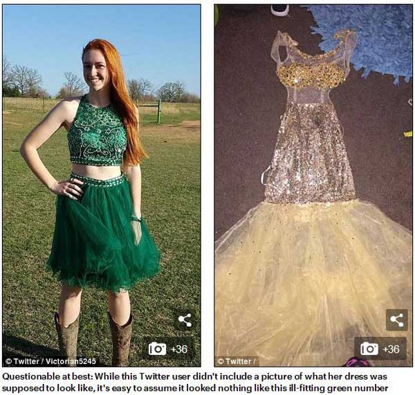 英國高中生曬網購畢業禮服“賣家秀”與“買家秀”